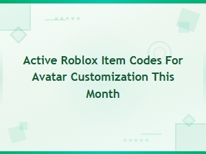 Active Roblox Item Codes for Free Avatar Customization